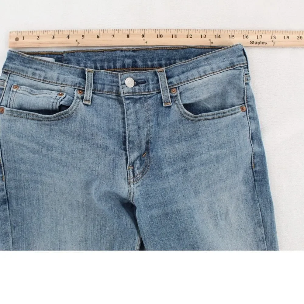 Levi's Blue 511 Cotton Blend Straight Leg Mid Rise Mens Denim Jeans Size 32x32